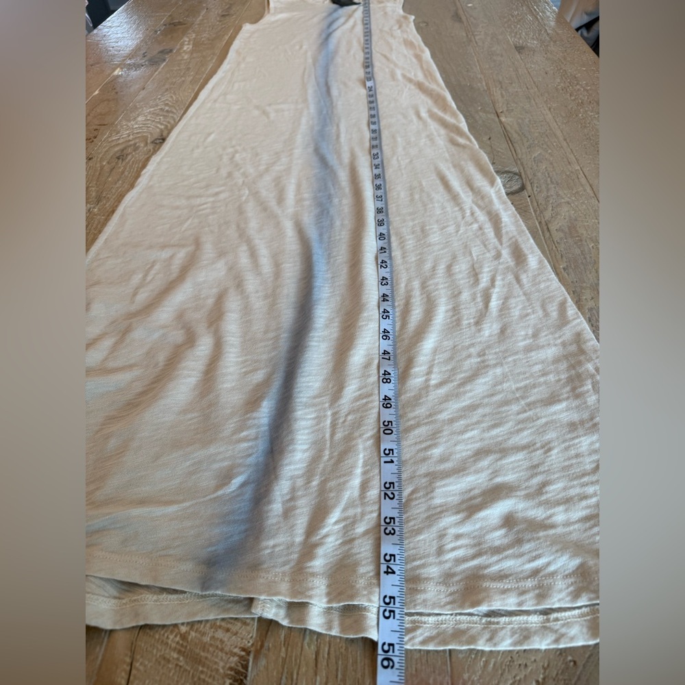 NWT ATM Sleeveless Lightweight Cream Maxi Dress with Subtle Blue Stripe XS - Picture 8 of 10